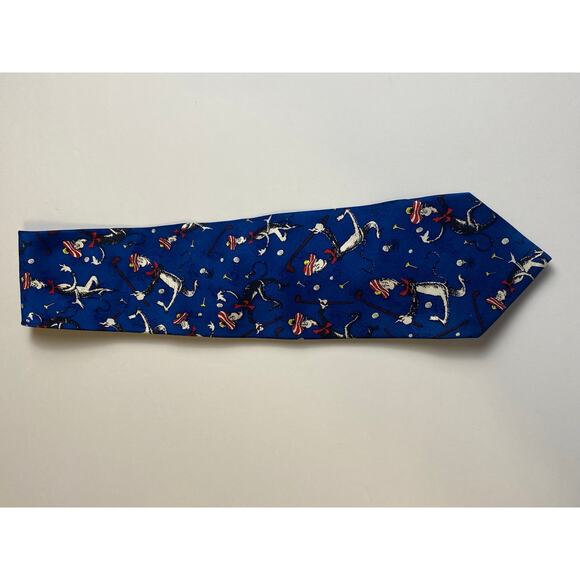 Dr. Seuss The Cat in the Hat Blue Golf Tie 100% Silk Vintage Circa 1994 - Picture 10 of 12